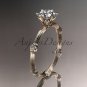 14k rose gold diamond vine and leaf wedding ring, engagement ring ADLR38