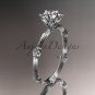 14k white gold diamond wedding ring, engagement ring with Moissanite center stone ADLR38