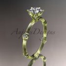 14k yellow gold diamond wedding ring, engagement ring with Moissanite center stone ADLR38