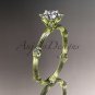 14k yellow gold diamond wedding ring, engagement ring with Moissanite center stone ADLR38