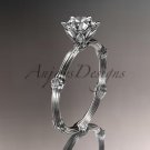Platinum diamond wedding ring, engagement ring with Moissanite center stone ADLR38