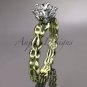 14k yellow gold diamond vine and leaf wedding ring, engagement ring ADLR35