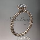 14k rose gold vine and leaf wedding ring,engagement ring ADLR34