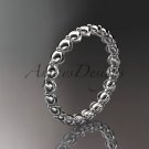 14k white gold wedding ring, engagement ring, wedding band ADLR34B