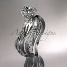Platinum diamond wedding ring set, engagement ring set with Moissanite center stone ADLR31S