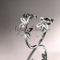 14k white gold diamond leaf and vine wedding ring,engagement ring,wedding band ADLR27