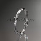 14k white gold diamond vine wedding ring, engagement ring ADLR21AB