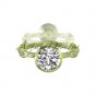 14k yellow gold diamond vine wedding ring, engagement ring with Moissanite center stone ADLR21A