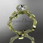 14kt yellow gold diamond leaf and vine wedding ring,engagement ring ADLR20A