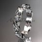 14kt white gold diamond wedding ring, engagement ring, wedding band.ADLR19. nature inspired jewelry