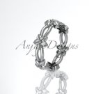 14k white gold diamond leaf,vine flower wedding ring,engagement ring ADLR19B