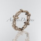 14k rose gold leaf and vine wedding ring, engagement ring ADLR19C