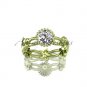 14k yellow gold diamond leaf and vine wedding ring,engagement ring ADLR19D