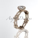 14k rose gold diamond leaf and vine wedding ring,engagement ring ADLR19D