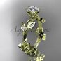14kt yellow gold diamond leaf,vine wedding ring,engagement ring ADLR20