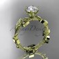 14kt yellow gold diamond leaf,vine wedding ring,engagement ring ADLR20