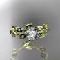 14kt yellow gold diamond leaf,vine wedding ring,engagement ring ADLR20