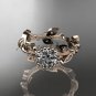 14kt rose gold diamond leaf,vine wedding ring,engagement ring ADLR20A