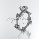 Platinum diamond leaf,vine wedding ring,engagement ring ADLR20A