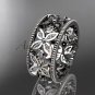 14k white gold diamond leaf and vine wedding ring,engagement ring ADLR10
