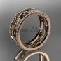 14k rose gold diamond leaf and vine wedding ring,engagement ring ADLR7