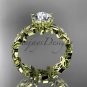 Unique 14k yellow gold diamond floral engagement ring ADLR339