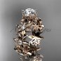 14k rose gold diamond floral engagement ring Moissanite ADLR339