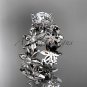 Platinum diamond floral engagement ring Moissanite ADLR339