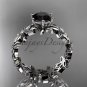 Platinum diamond floral engagement ring Black Diamond ADLR339