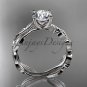 Platinum diamond leaf,vine wedding band,engagement ring ADLR342