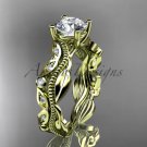 14k yellow gold diamond wedding,engagement ring Moissanite ADLR342