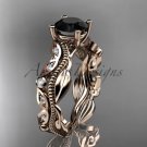 14k rose gold diamond wedding,engagement ring Black Diamond ADLR342
