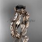 14k rose gold diamond wedding,engagement ring Black Diamond ADLR342