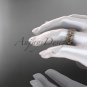 14kt rose gold diamond leaf and vine, flower wedding ring, engagement ring, wedding band ADLR344