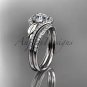 14kt white gold diamond engagement set, Moissanite, ADLR334