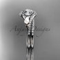 Platinum diamond engagement set, Moissanite, ADLR334