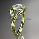 14kt yellow goldengagement ring, white sapphire ADLR328