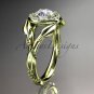 14kt yellow goldengagement ring, white sapphire ADLR328