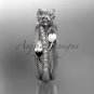 Platinum diamond engagement ring with white sapphire ADLR329