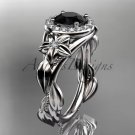14kt white gold diamond engagement ring, Black Diamond ADLR327