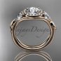 14kt rose gold diamond unique wedding ring, engagement ring, ADLR314