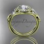 14kt yellow gold diamond unique engagement ring, wedding ADLR314
