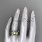14k yellow gold diamond pearl vine and leaf engagement set AP90S