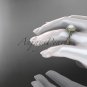 14k yellow gold diamond pearl vine and leaf engagement ring AP97