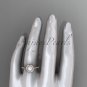14kt rose gold diamond floral wedding ring, engagement ring AP104