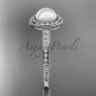 Platinum diamond floral wedding ring, engagement ring AP104
