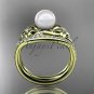 14kt yellow gold diamond floral wedding set, engagement set AP125S