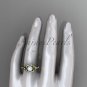14kt yellow gold diamond floral wedding ring, engagement ring AP126