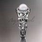 Platinum diamond floral wedding ring, engagement ring AP131
