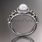 Platinum diamond floral wedding ring, engagement ring AP131